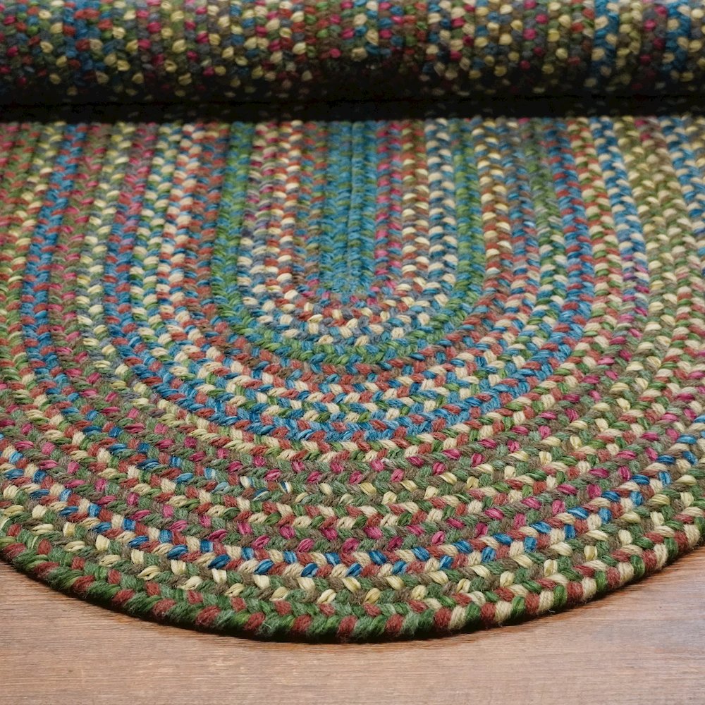 Oval Rug New England Braid - Dusk Blue 5' x 7'. Picture 3