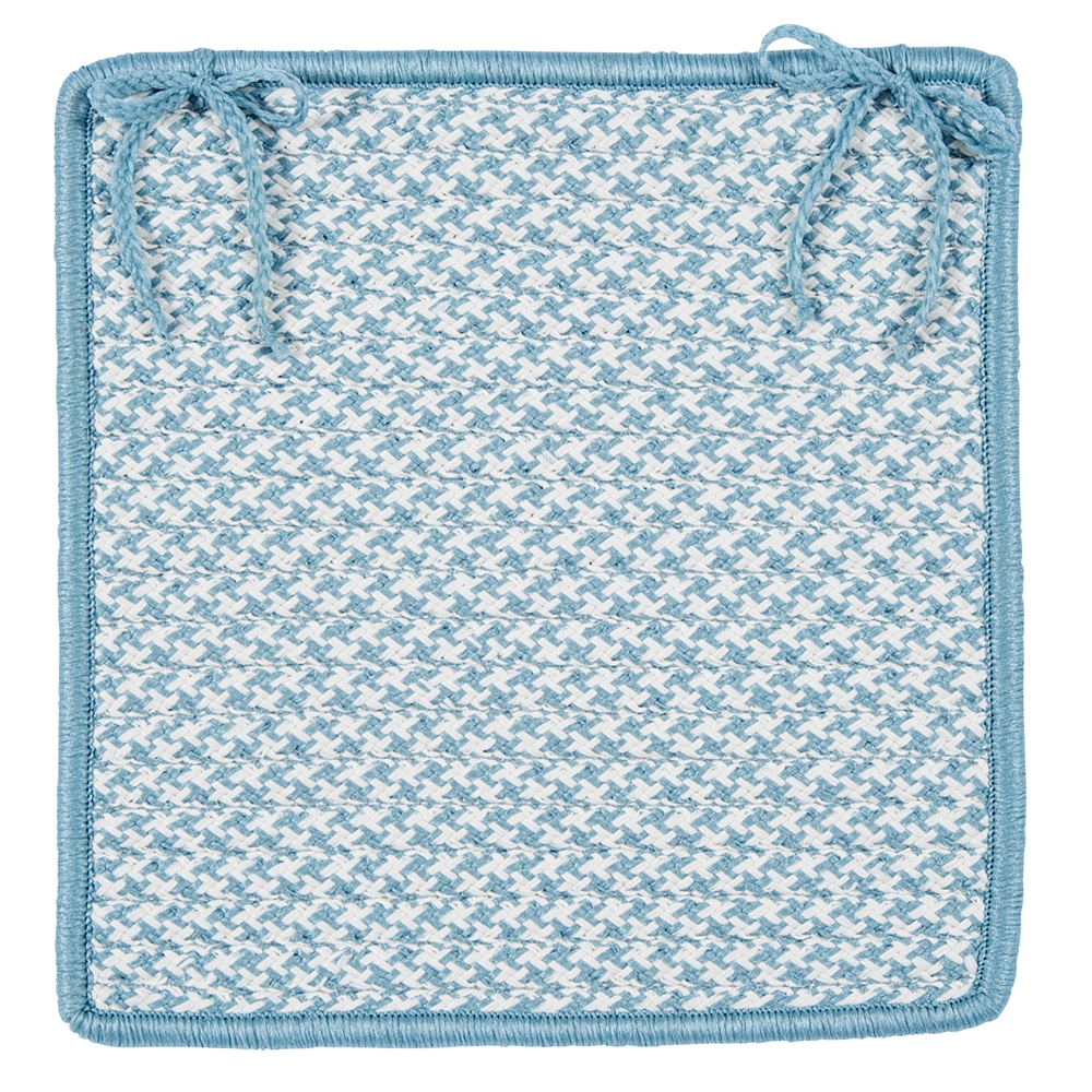 Outdoor Houndstooth Tweed - Sea Blue Chair Pad (set 4). Picture 1
