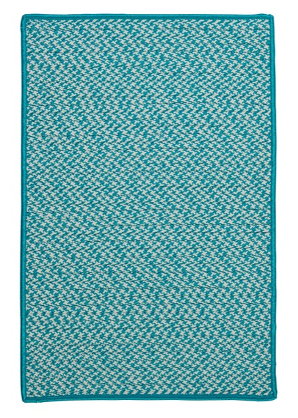 Outdoor Houndstooth Tweed - Turquoise 2'x3'. Picture 1