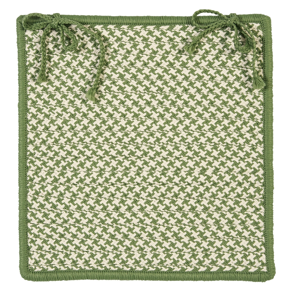Outdoor Houndstooth Tweed - Leaf Green Chair Pad (set 4). The main picture.