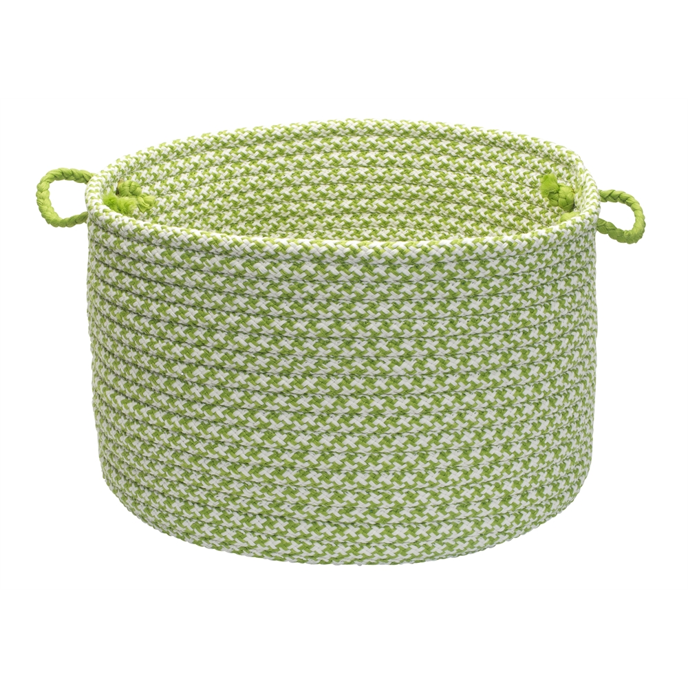 Outdoor Houndstooth Tweed - Lime 18"x12" Utility Basket. Picture 1