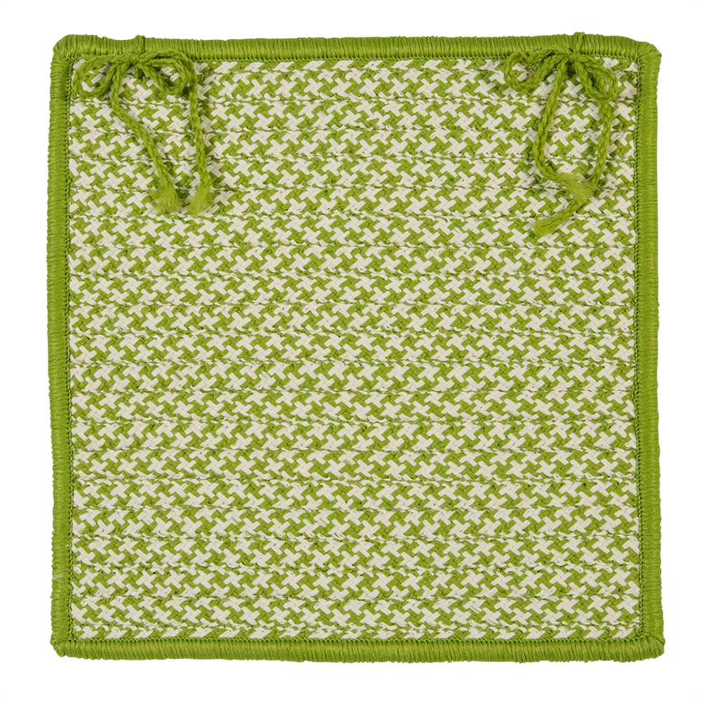 Outdoor Houndstooth Tweed - Lime Chair Pad (single). Picture 1