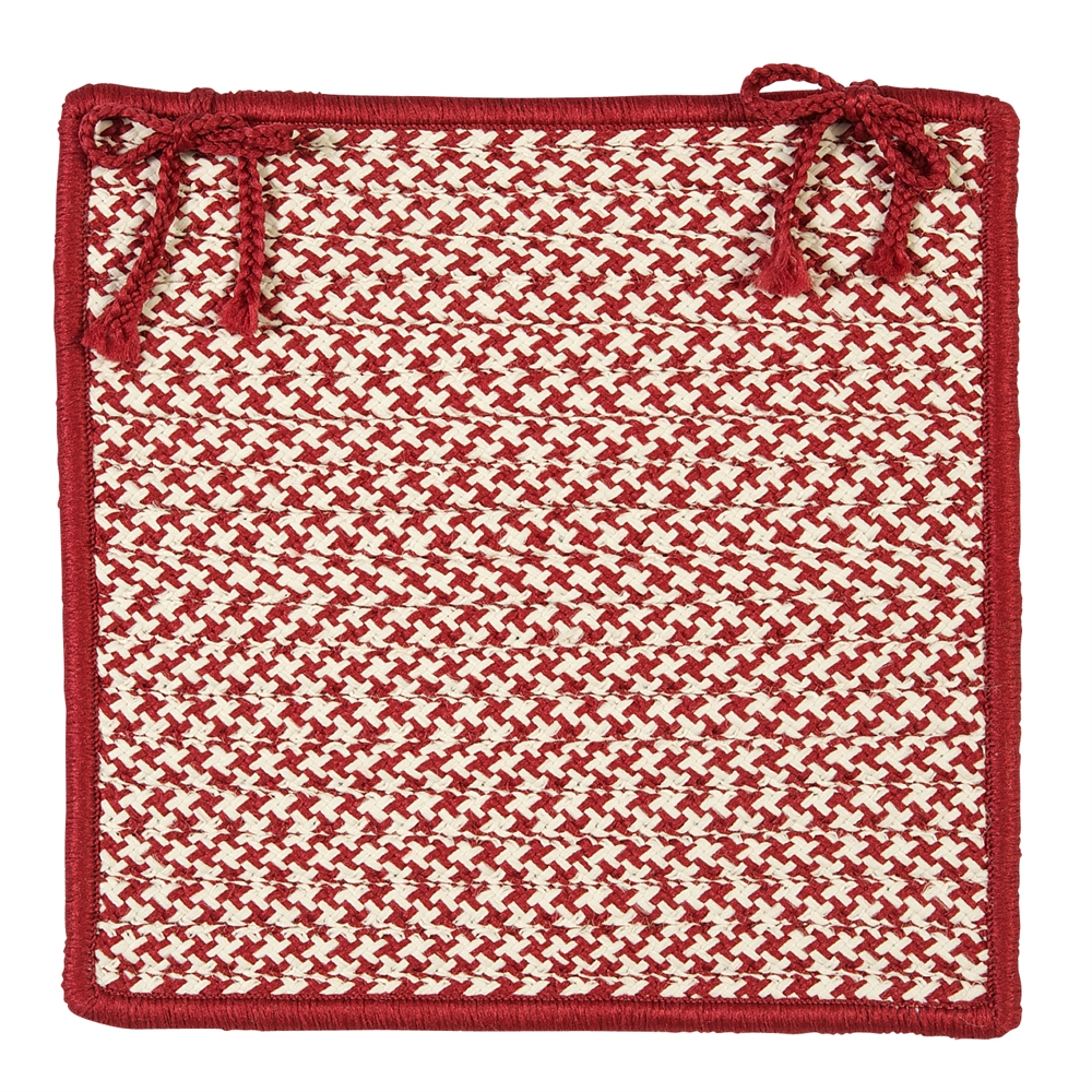 Outdoor Houndstooth Tweed - Sangria Chair Pad (single). Picture 1