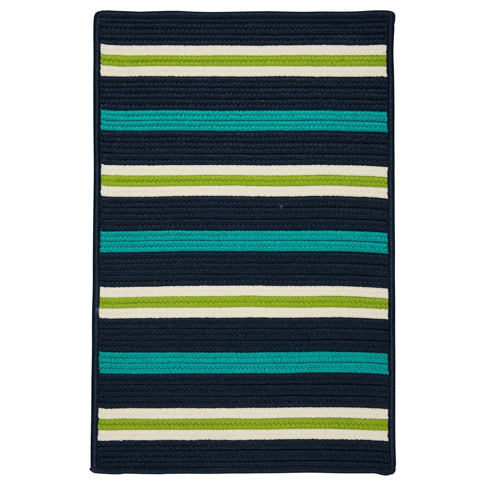 Painter Stripe Rug - Navy Waves 4'x6'. Picture 1