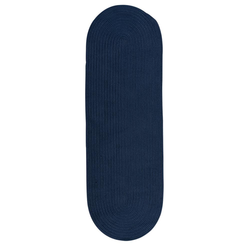 Reversible Flat-Braid (Oval) Runner - Navy 2'4"x5'. Picture 2
