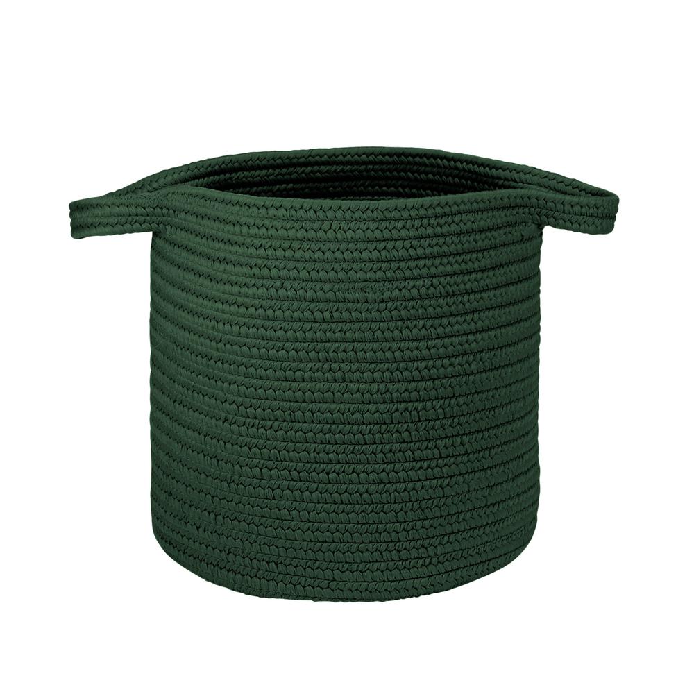 Farm Braided Laundry Basket  - Hunter Green 16"x16"x20". Picture 1
