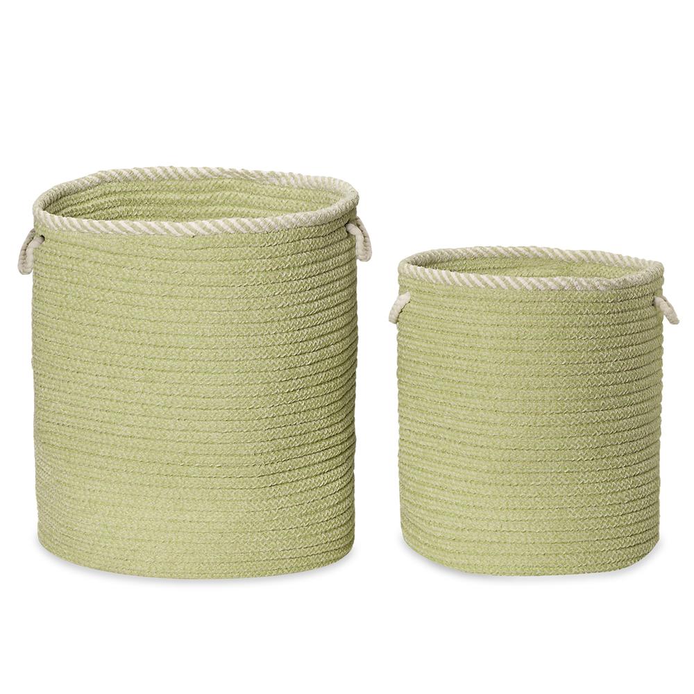 Soft Chenille Woven Hampers - Green 15"x15"x18". Picture 1