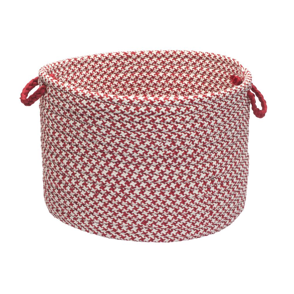 Outdoor Houndstooth Tweed - Sangria 18"x12" Utility Basket. The main picture.
