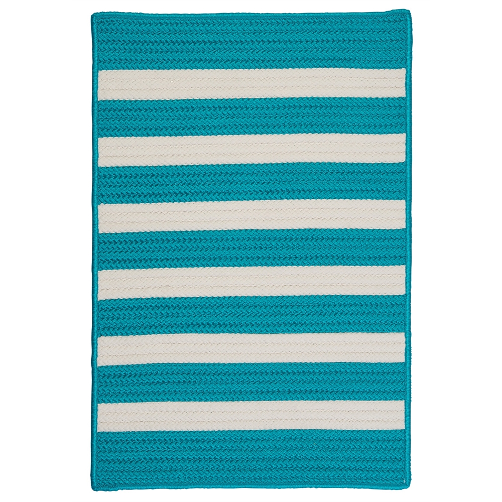 Stripe It- Turquoise 4' square. Picture 1