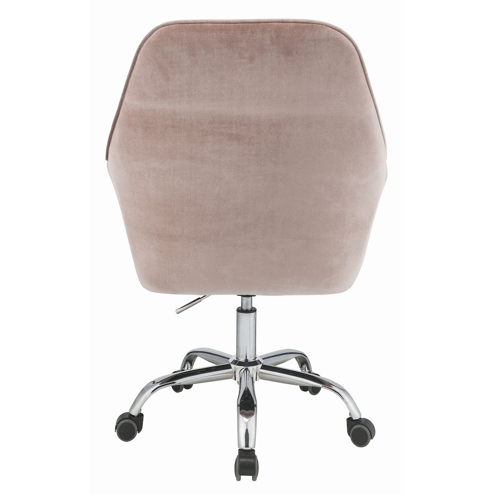 Peach and Chrome Swivel Office Chair. Picture 4