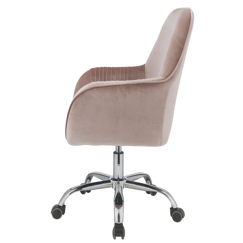 Peach and Chrome Swivel Office Chair. Picture 3