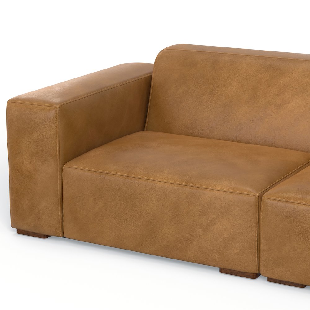 Rex 2-Seater Modular Sofa In Genuine Leather. Picture 4