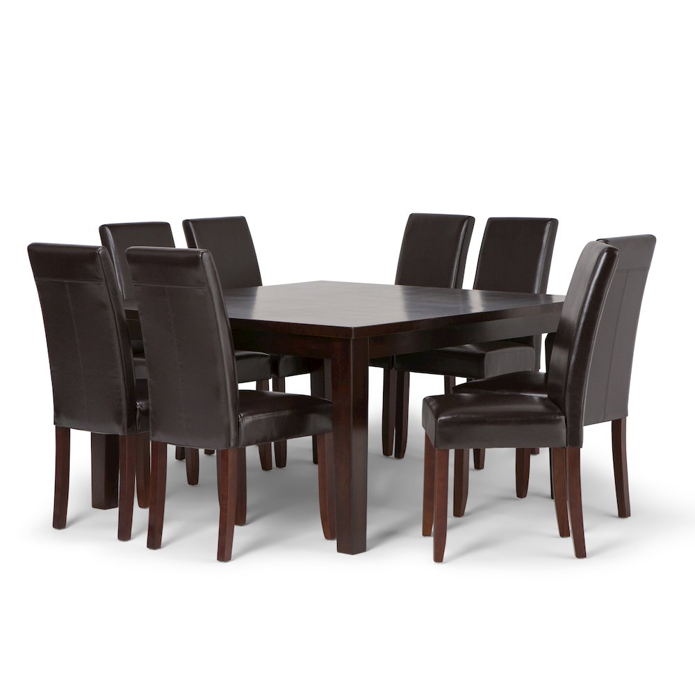 Acadian Solid Hardwood 9 Piece Dining Set In Tanners Brown. Picture 1