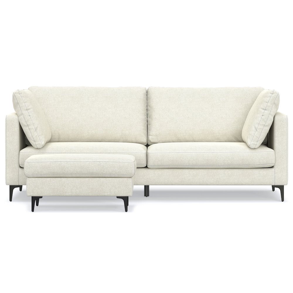 Ava 90-Inch Sofa And Ottoman Set In Tightly Woven Performance Fabric. Picture 3