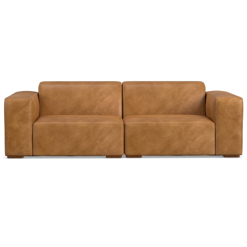 Rex 2-Seater Modular Sofa In Genuine Leather. Picture 1