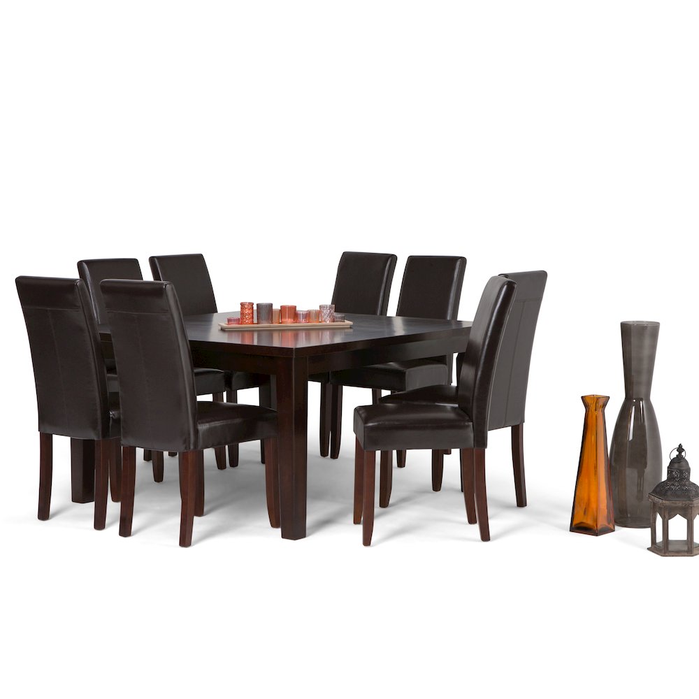 Acadian Solid Hardwood 9 Piece Dining Set In Tanners Brown. Picture 5