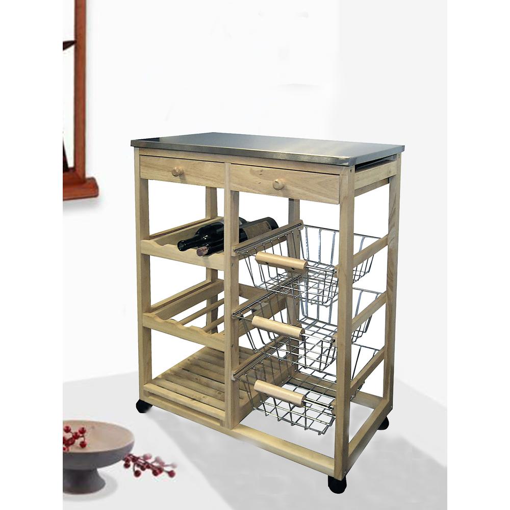Wood Kitchen Cart. Picture 2