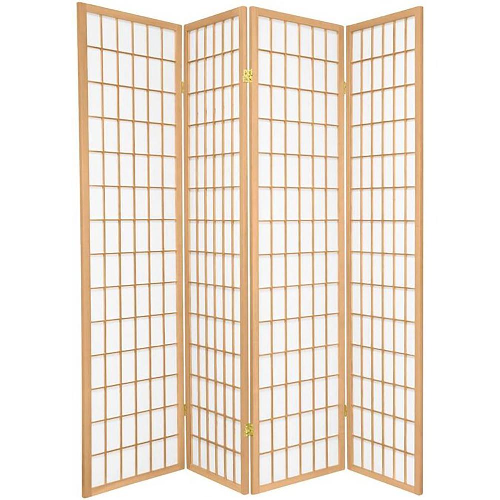 4-Panel Room Divider - Natural. Picture 2
