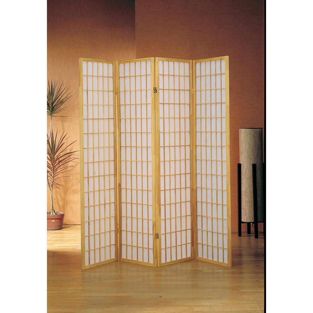4-Panel Room Divider - Natural. Picture 3