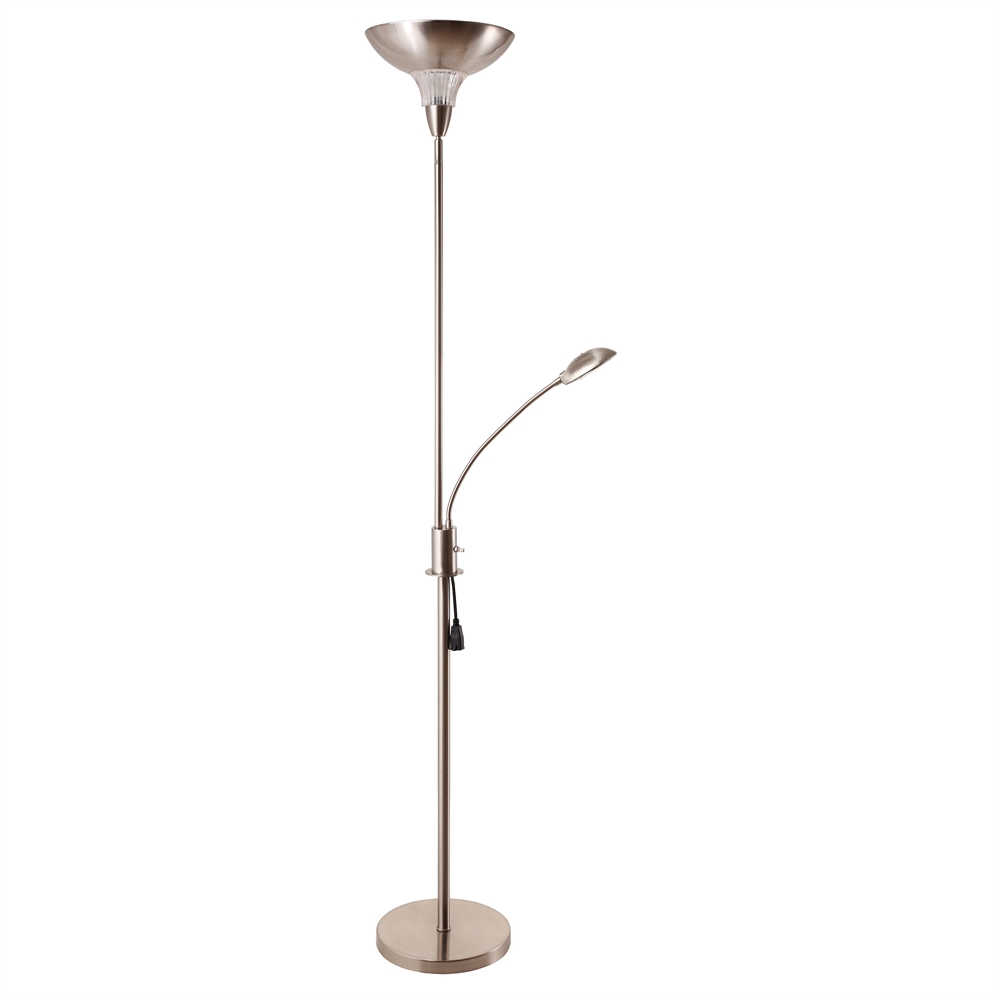 72"H 2-Light Task Torchiere Floor Lamp. Picture 1