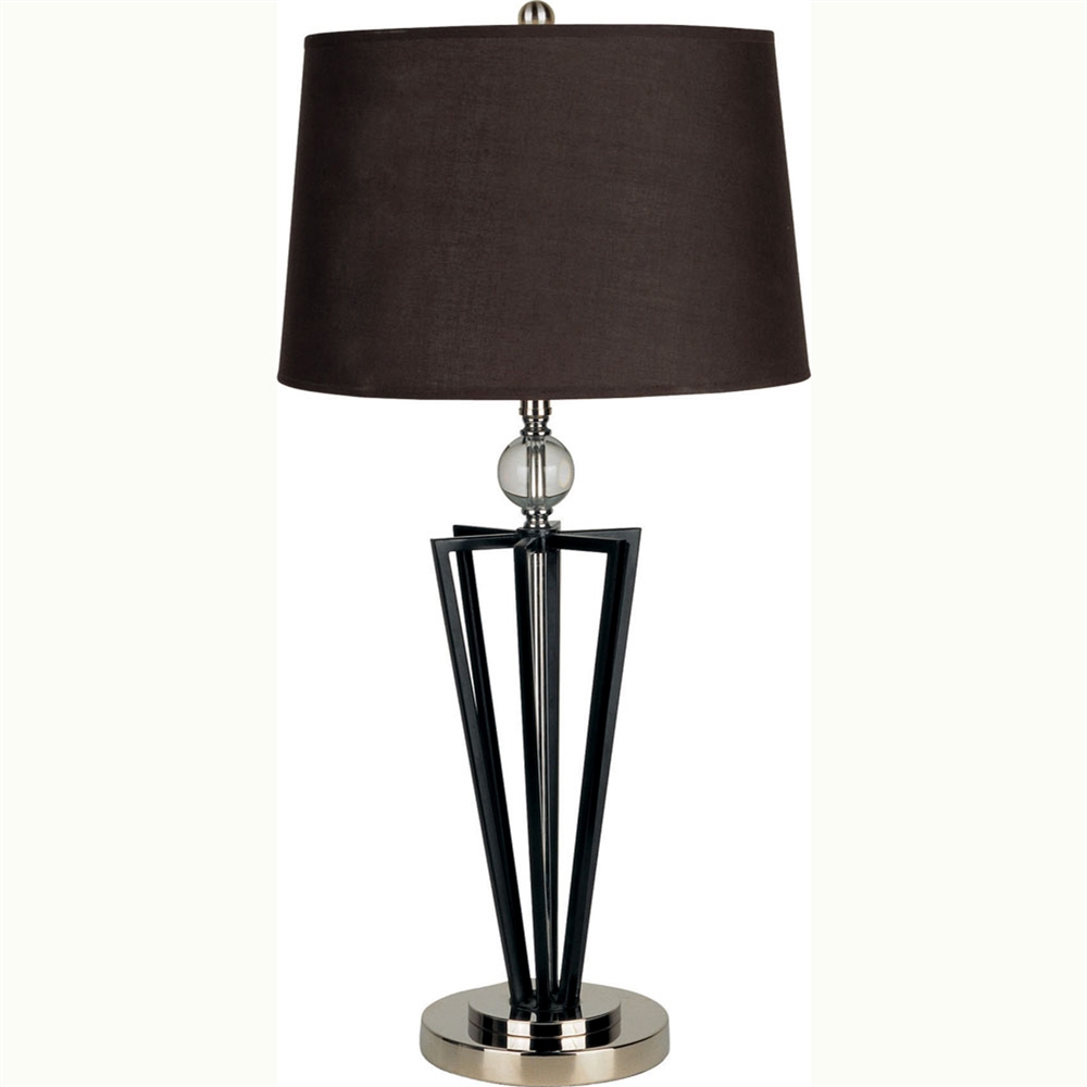 28" Crystal Ball Table Lamp - Black. Picture 1