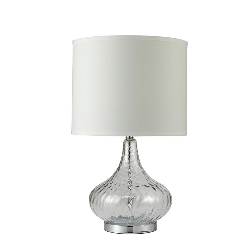 24.5" In Leann Fluted Clear Glass Table Lamp. Picture 1
