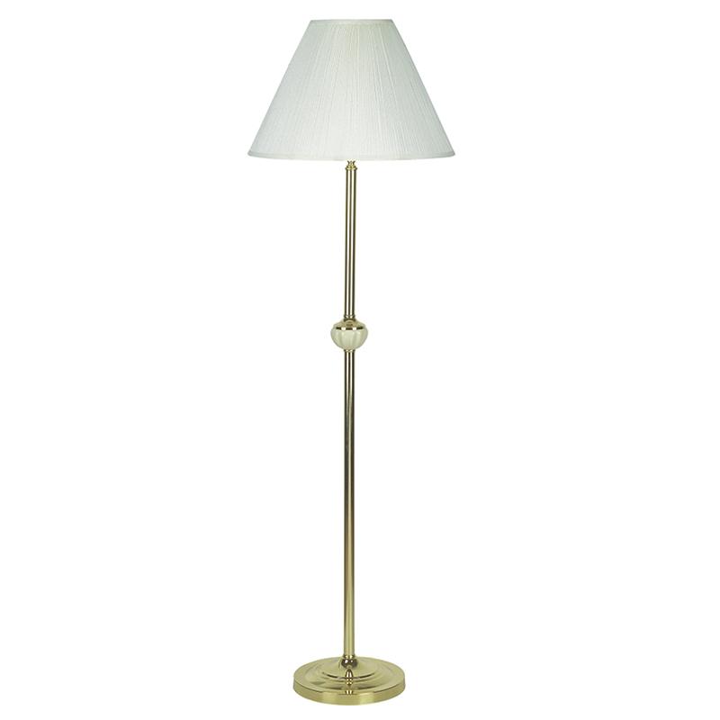 60"H Ivory Ceramic/Brass Floor Lamp. Picture 1