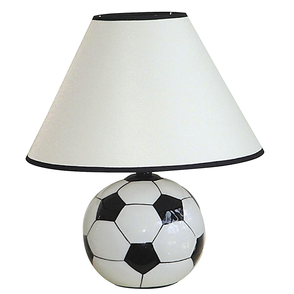 12"H Ceramic Soccer Ball Table Lamp. Picture 1