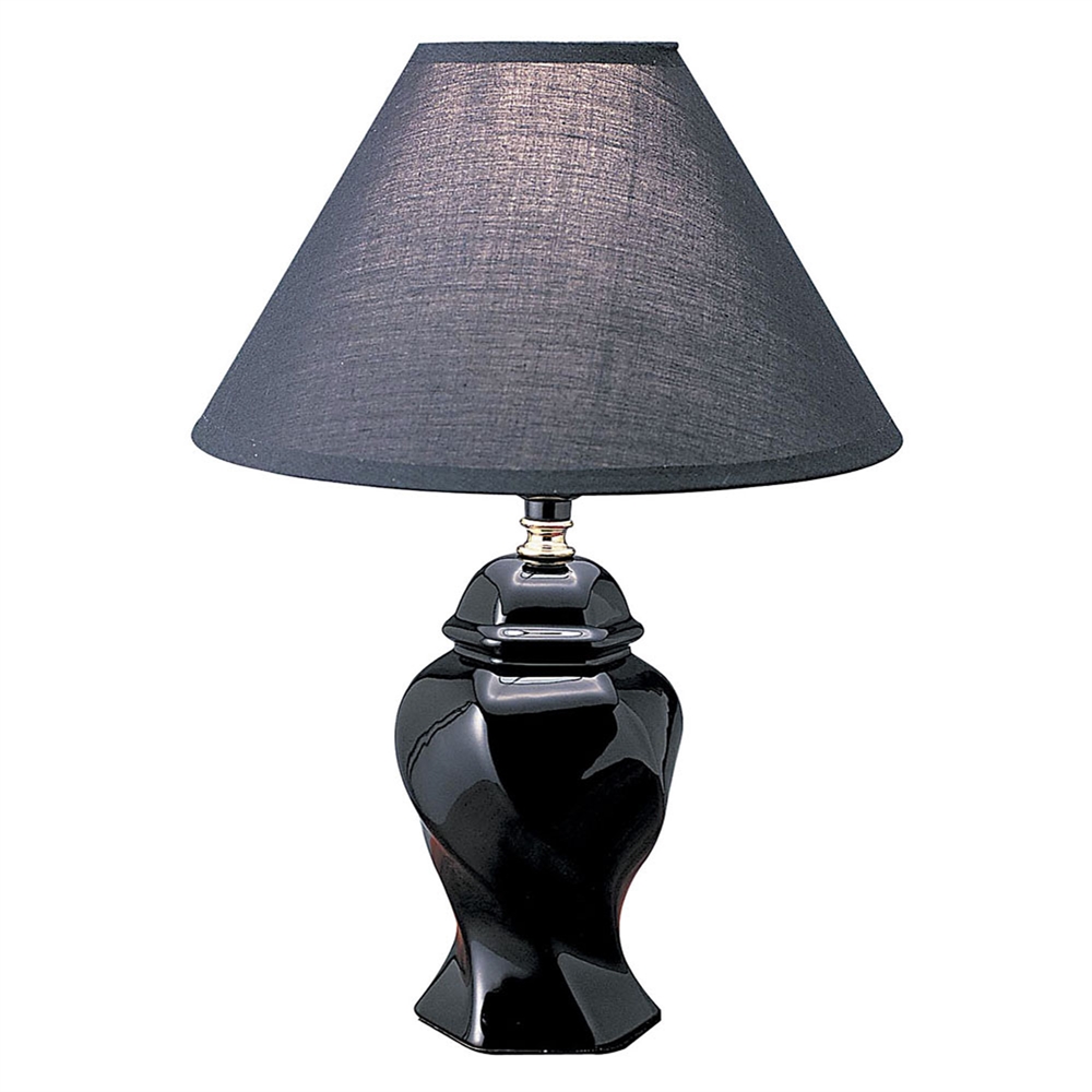 13"H Ceramic Table Lamp - Black. Picture 1