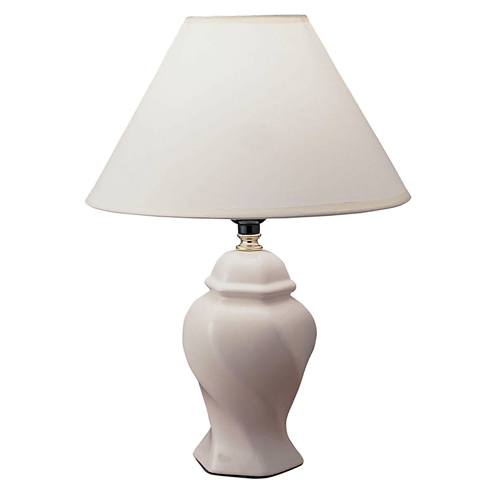 13"H Ceramic Table Lamp - Ivory. Picture 1