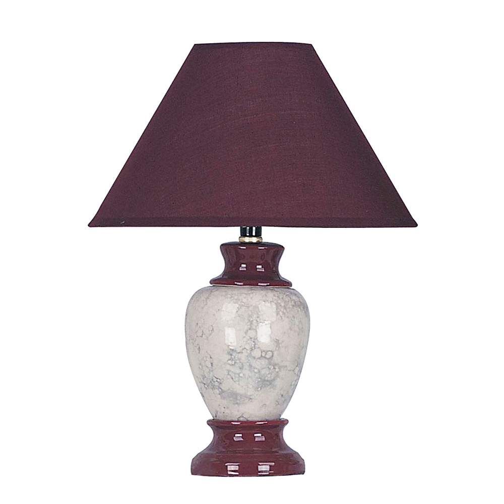 13"H Ceramic Table Lamp - Burgundy. The main picture.