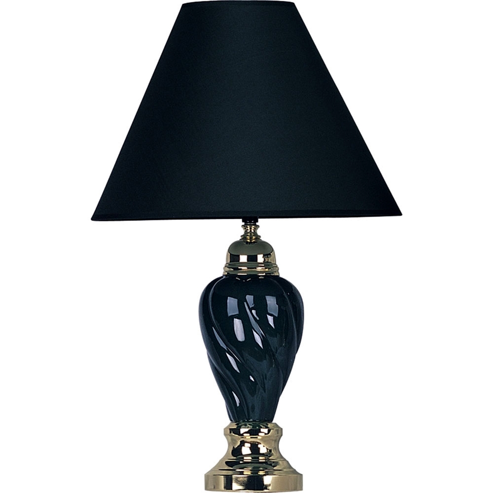 22" Ceramic Table Lamp - Black. Picture 1