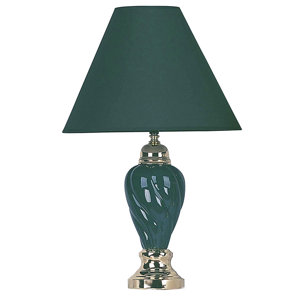 22" Ceramic Table Lamp - Green. Picture 1
