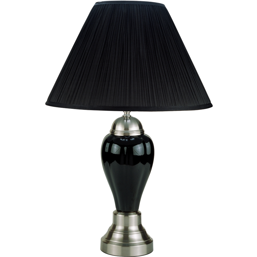 27" Ceramic Table Lamp - Silver/Black. Picture 1