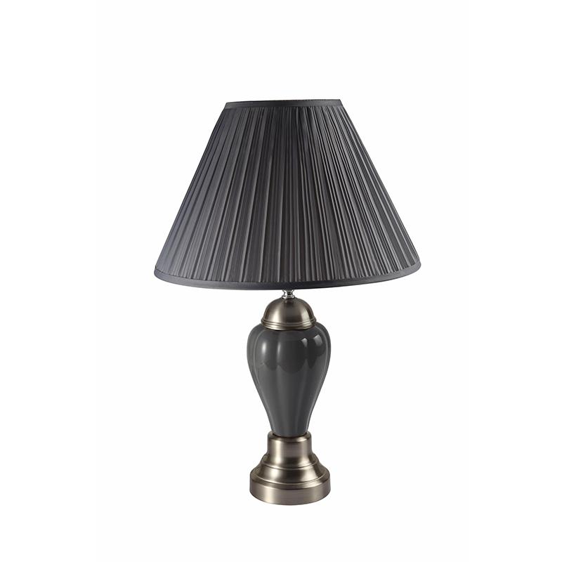 27"In Ceramic And Metal Table Lamp - Silver/Gray. Picture 1