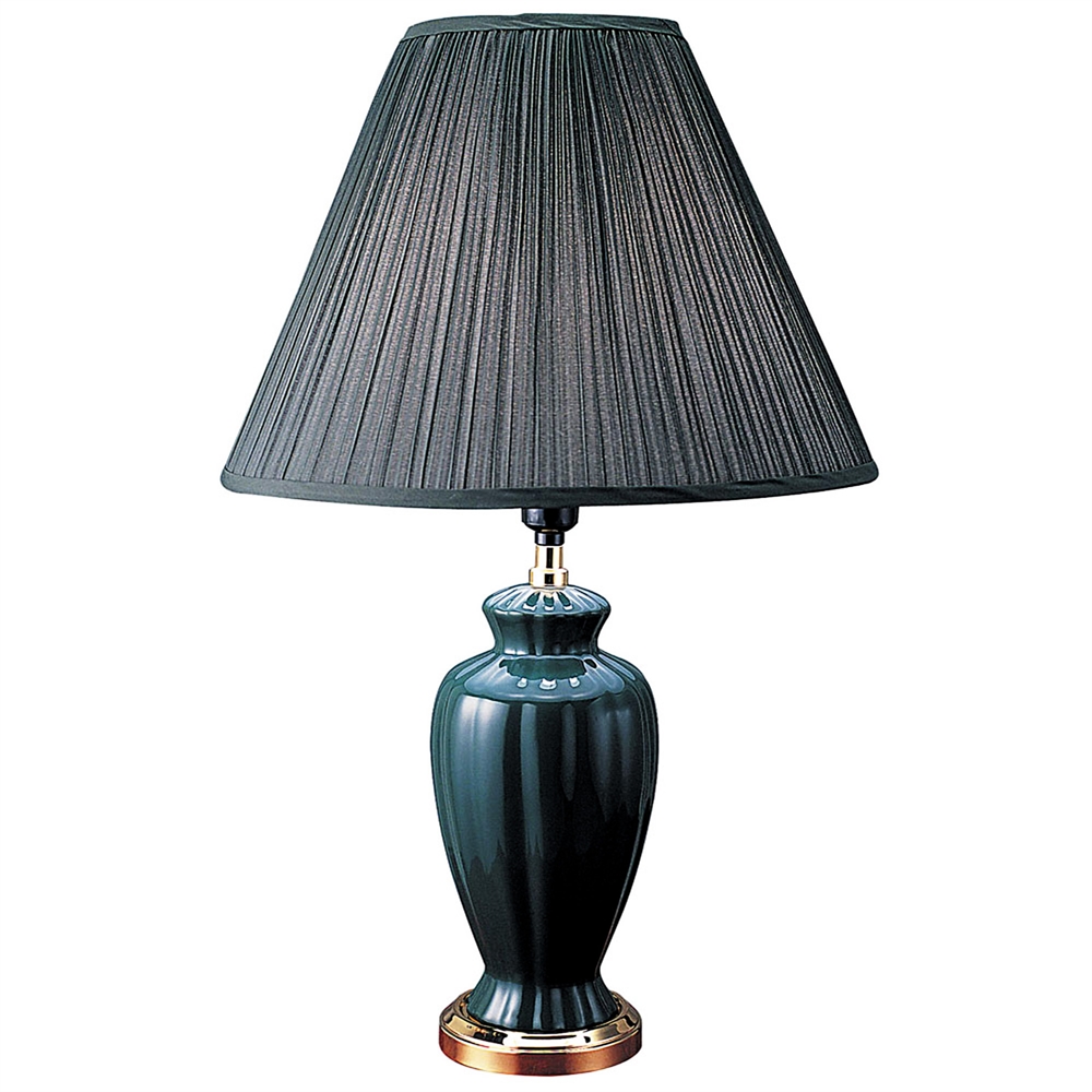 26" Ceramic Table Lamp - Green. Picture 1