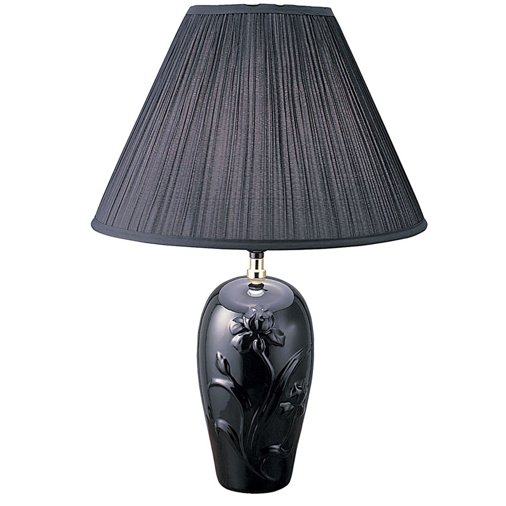 26" Ceramic Table Lamp - Black. Picture 1