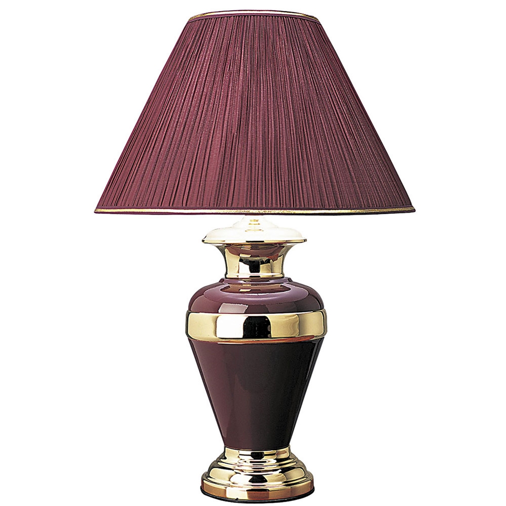 32" Metal Table Lamp - Burgundy. Picture 1