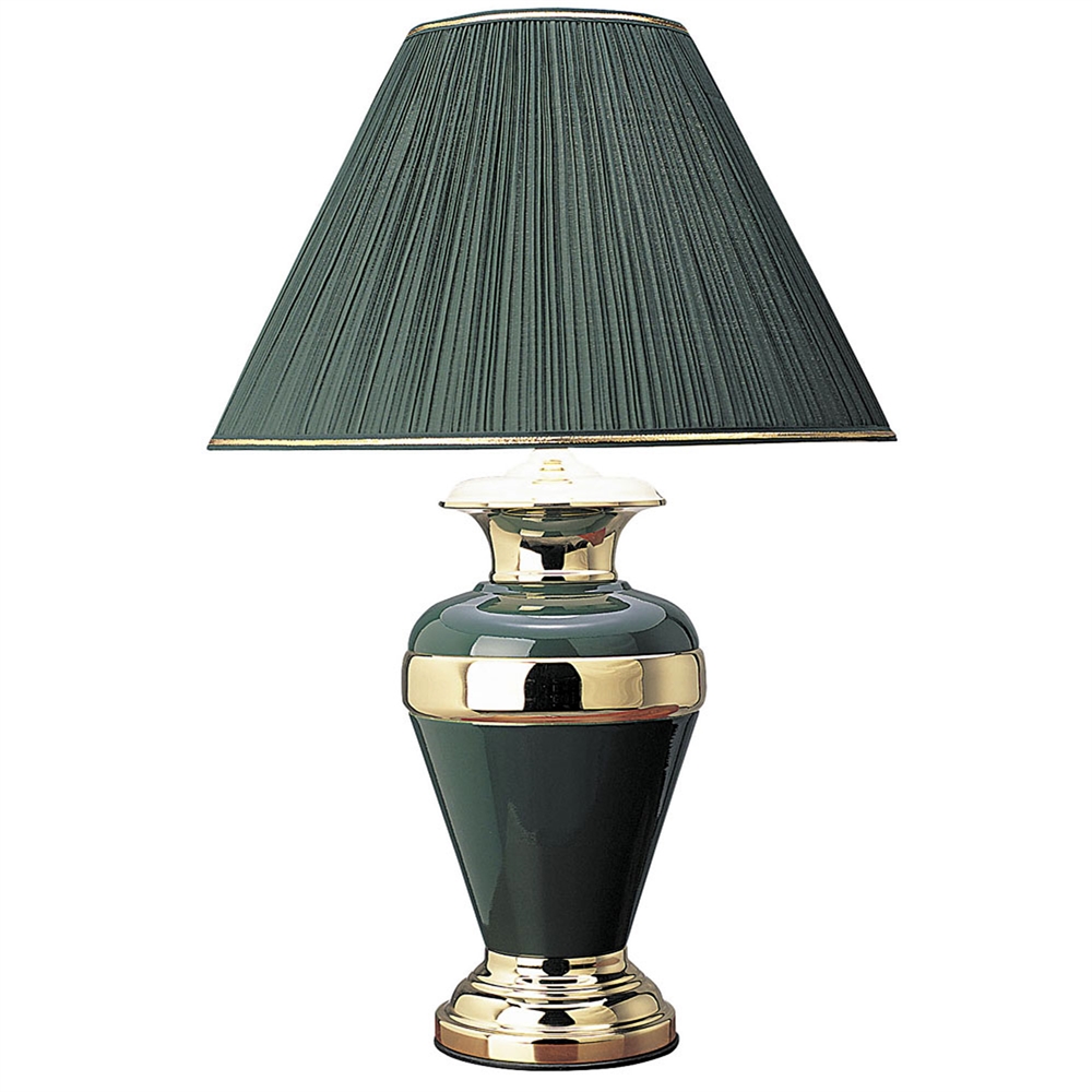 32" Metal Table Lamp - Hunter Green. Picture 1
