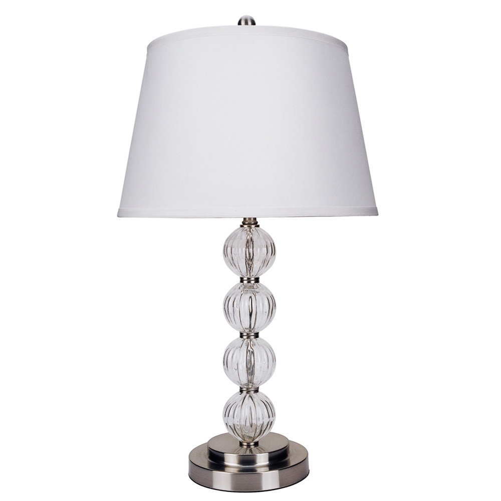 Glass Table Lamp - Satin Nickel (28.5"). Picture 1