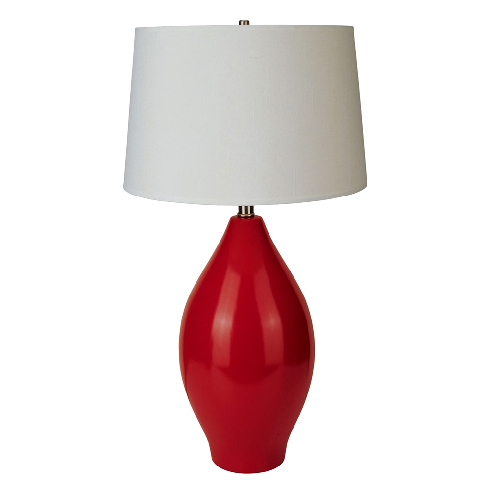 28" Ceramic Table Lamp - Red. Picture 1