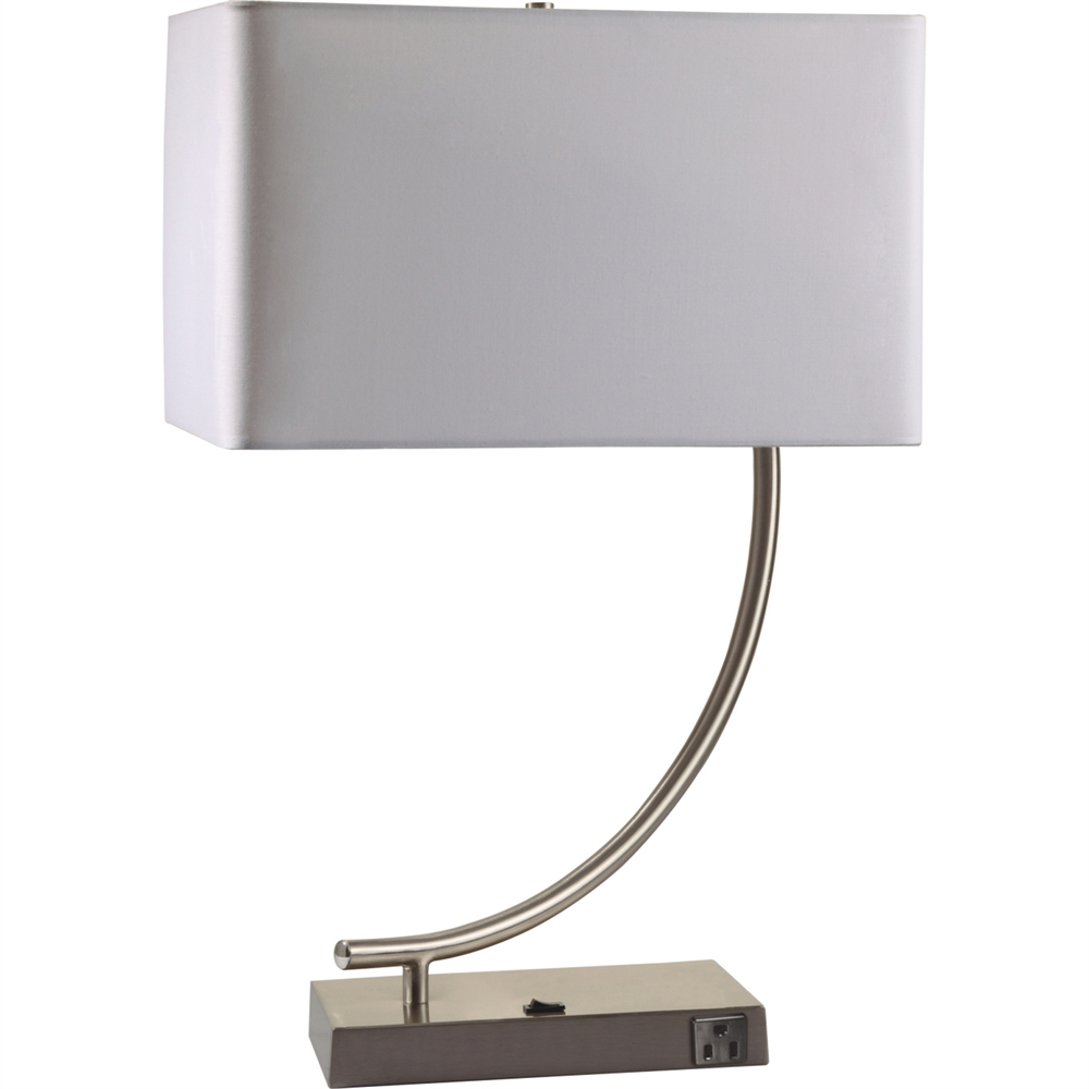 Contemporary Table Lamp W/ Convenient Outlet. Picture 1