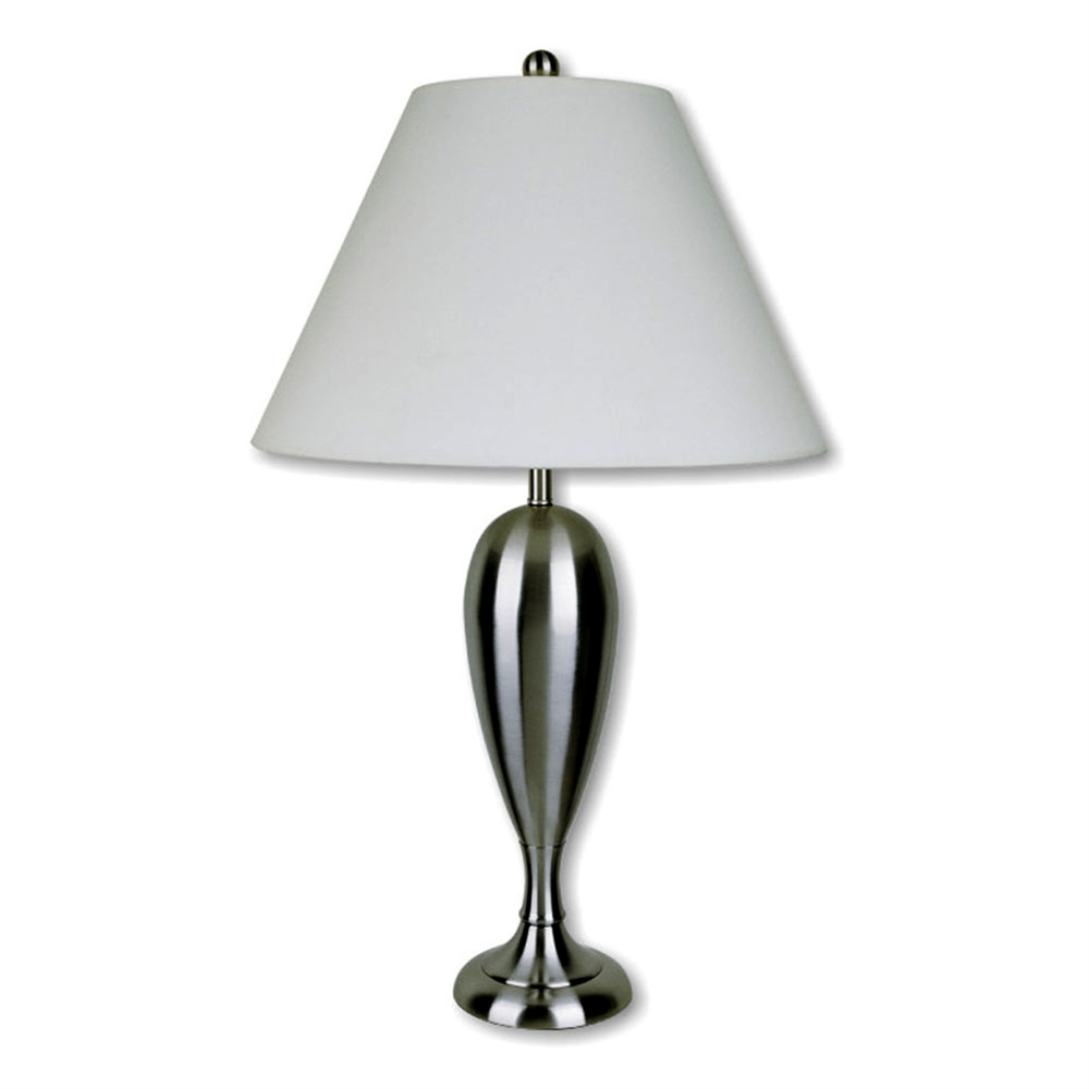 29"H Metal Table Lamp - Satin Nickel. Picture 1