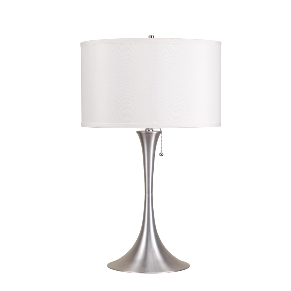 27H Brush Silver Retro Table Lamp. Picture 1