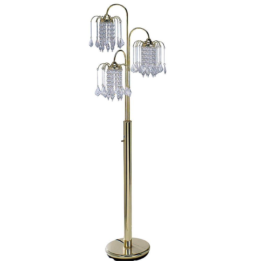 63"H Polished Brass Finish Floor Lamp. Picture 1