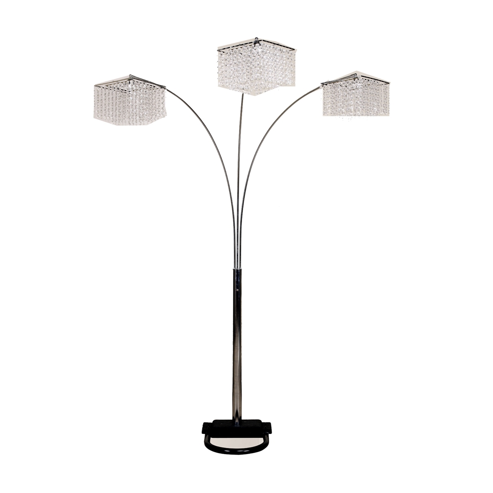 84H 3 Crystal Inspirational Arch Floor Lamp. Picture 1