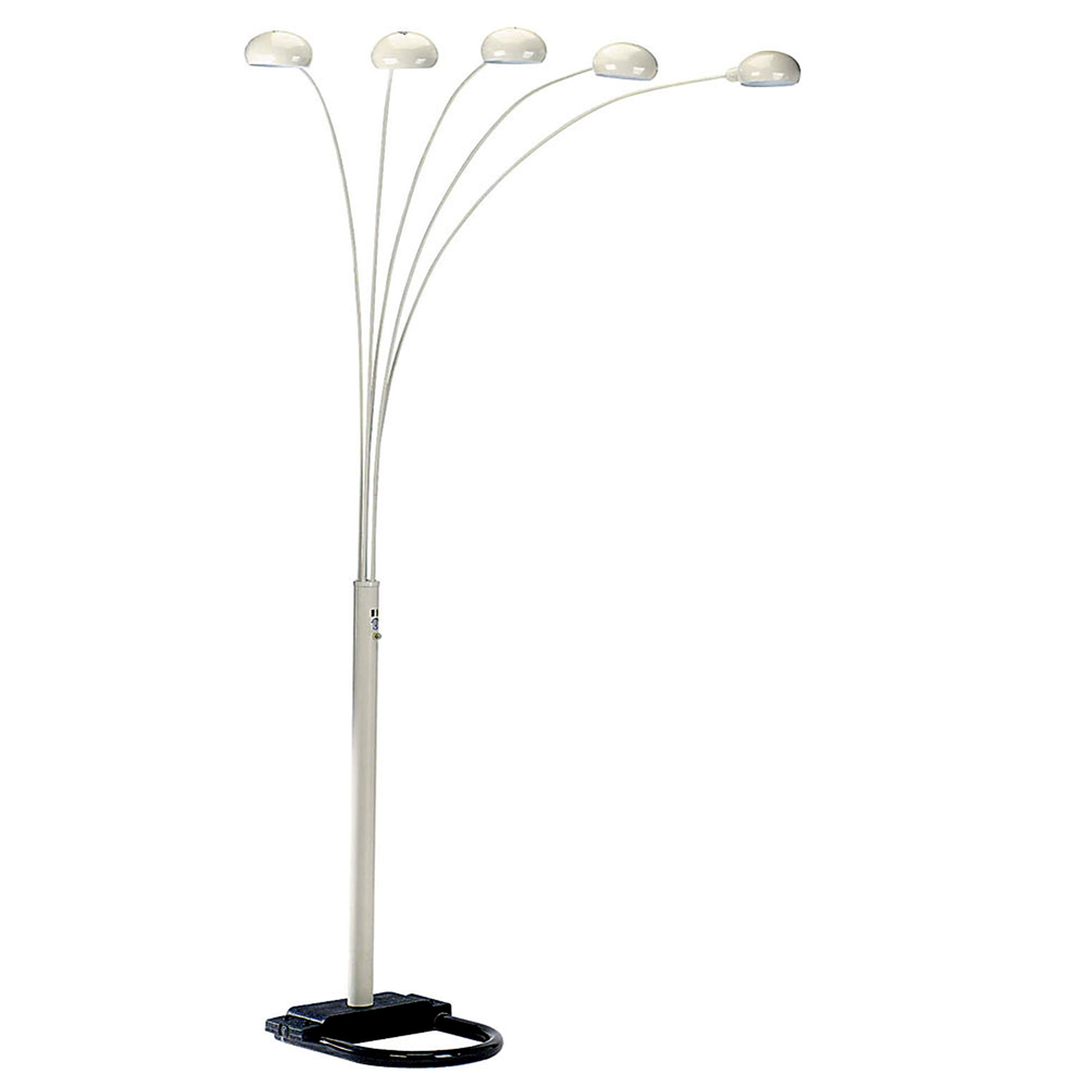 84"H 5 Arms Arch Floor Lamp - White. Picture 1