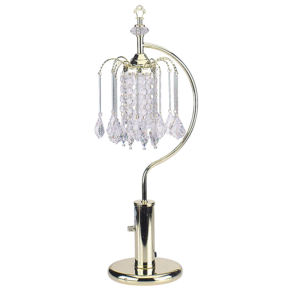 27"H Gold Table Lamp With Crystal-Inspired Shade. Picture 1
