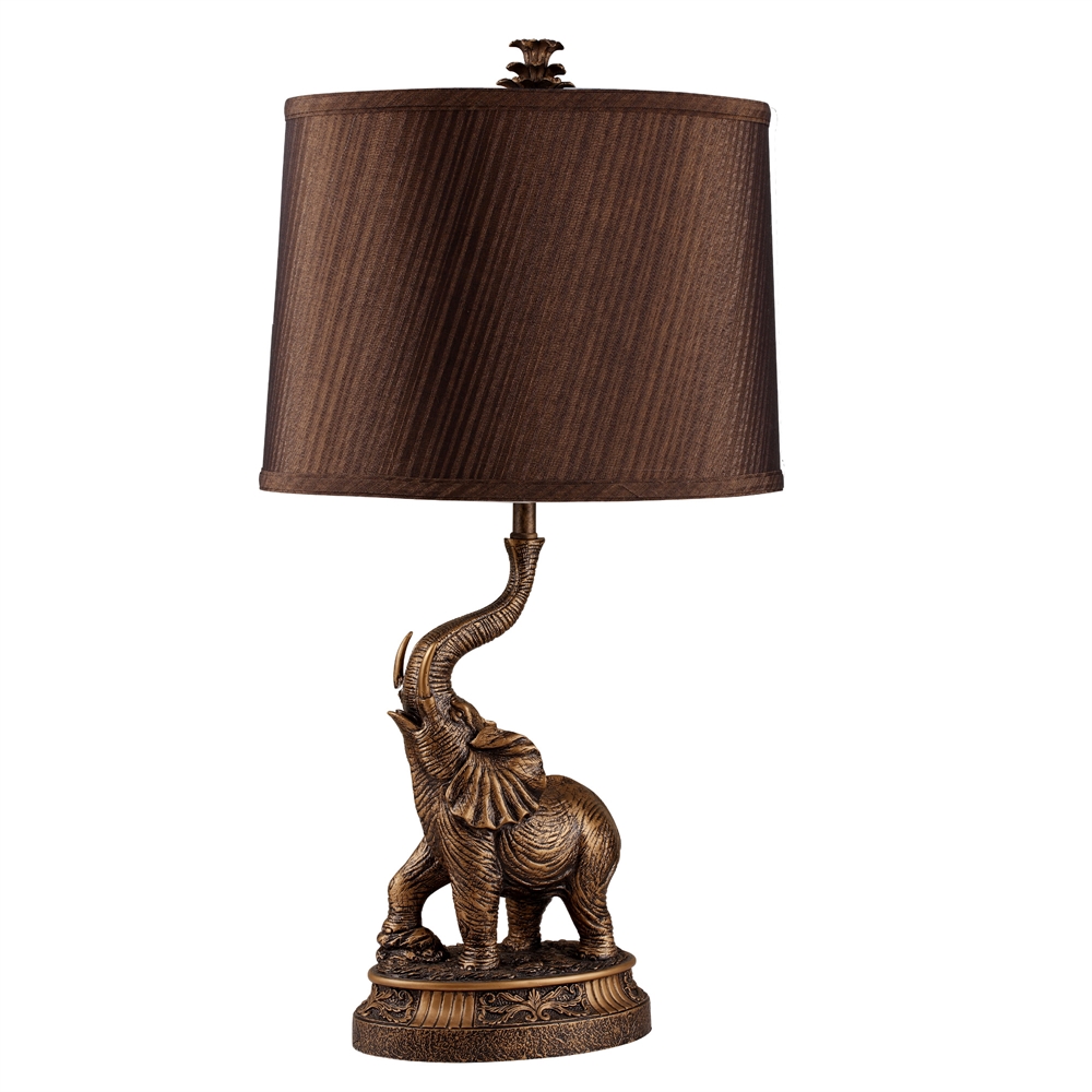 27"H Bronze Elephant Table Lamp. Picture 1