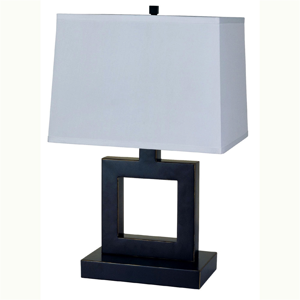22" Square Table Lamp - Dark Bronze. Picture 1